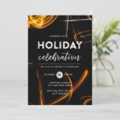 Kantoor Vakantie feest licht sparkler Uitnodiging (Staand voorkant)