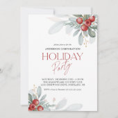 Kantoor Vakantiefeestje Elegant Wintergroen Kaart (Voorkant)