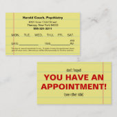 Kantoor van de arts Geplande Afspraak Herinnering Afsprakenkaartje (Voorkant / Achterkant)