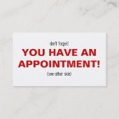 Kantoor van de arts Geplande Afspraak Herinnering Afsprakenkaartje (Achterkant)