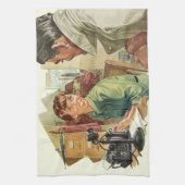 Kantoor van een ouderwets bedrijf, CEO-baas en sec Theedoek (Verticaal)