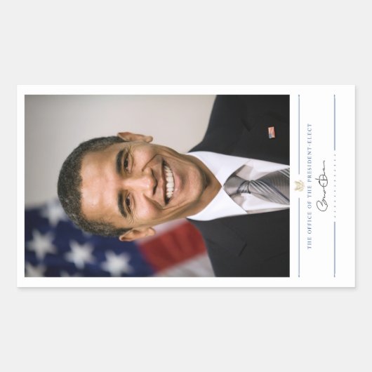Kantoor van het President Verkozen Barack Obama Rechthoekige Sticker (Voorkant)