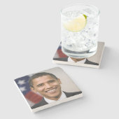 Kantoor van het President Verkozen Barack Obama Stenen Onderzetter (Zijkant)