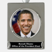 Kantoor van het President Verkozen Barack Obama Verzilverd Banner Ornament (Voorkant)