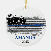 Kantoor van politie en fotokerstmis keramisch ornament (Voorkant)