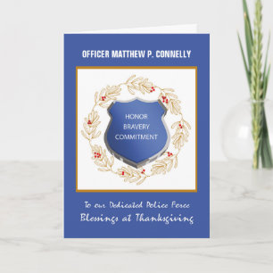 Kantoor van politie Religieuze Thanksgiving Kaart