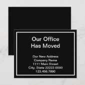 Kantoor Verhuisd Zwart en Wit Aankondiging (Voorkant / Achterkant)