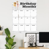 Kantoor Verjaardagslijst - Verjaardag Poster voor  (Thuiskantoor)