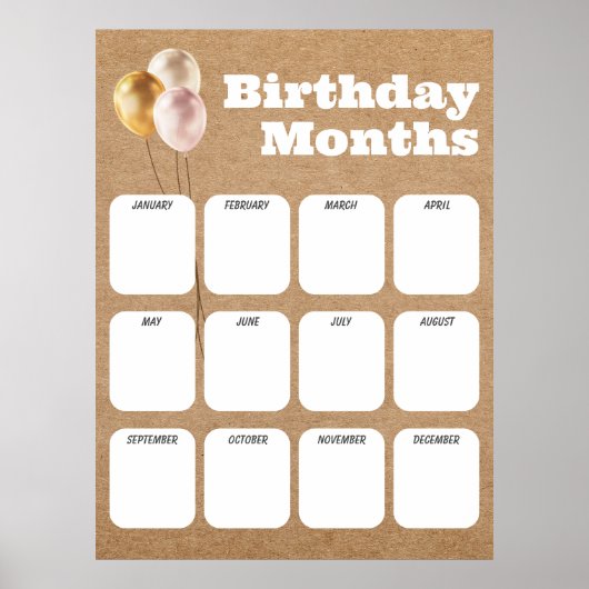 Kantoor Verjaardagslijst - Verjaardag Poster voor (Voorkant)