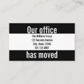 Kantoor Verplaatsingsaankondiging Informatiekaartje (Voorkant)