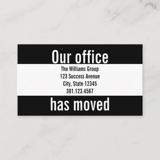 Kantoor Verplaatsingsaankondiging Informatiekaartje (Voorkant)
