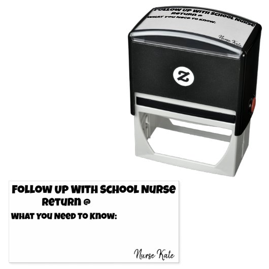 Kantoor voor follow-up schoolverpleegster  zelfinktende stempel (In situ)