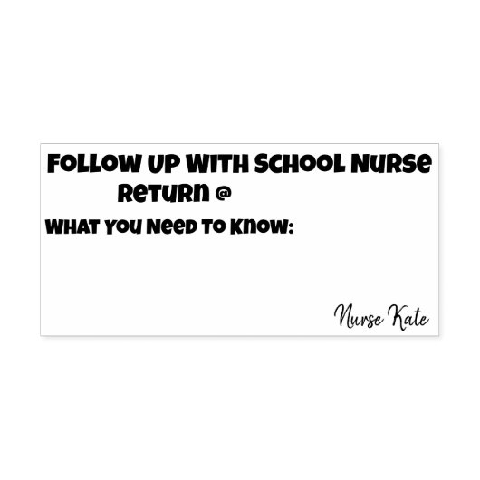 Kantoor voor follow-up schoolverpleegster  zelfinktende stempel (Design)