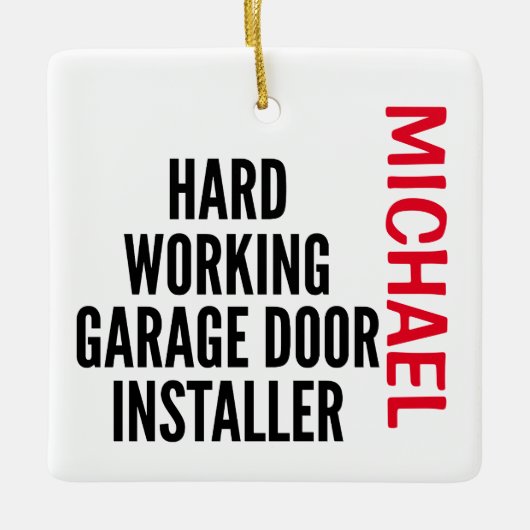 KANTOOR voor hardwerkende klepdeur Keramisch Ornament (Voorkant)