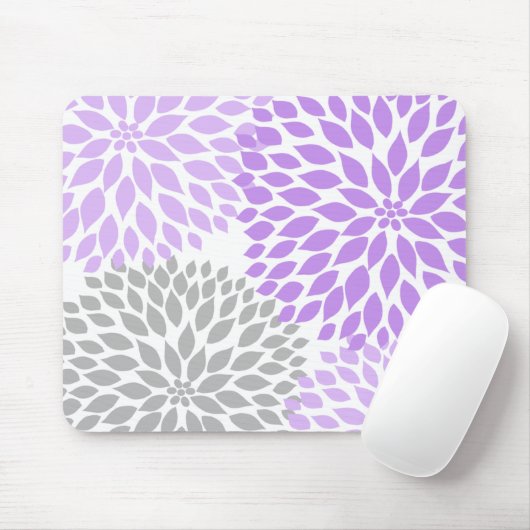 Kantoor voor lavender en grijze dahlia muismat (Met muis)