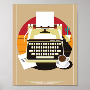Kantoor voor  schrijfmachine - Break Poster
