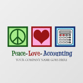 Kantoor voor vrede liefde administratie raamsticker (Vel)