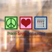 Kantoor voor vrede liefde boekhouding raamsticker (Vel 2)