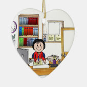 Kantoor, Vrouw - persoonlijke Cartoon cadeautjes Keramisch Ornament (Rechts)