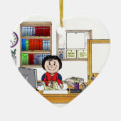 Kantoor, Vrouw - persoonlijke Cartoon cadeautjes Keramisch Ornament (Voorkant)