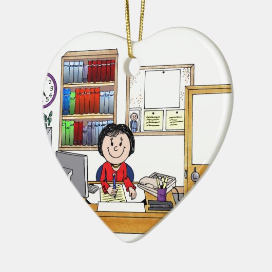 Kantoor, Vrouw - persoonlijke Cartoon cadeautjes Keramisch Ornament (Links)