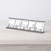 Kantoor werkdag bureau naambordje (Voorkant)