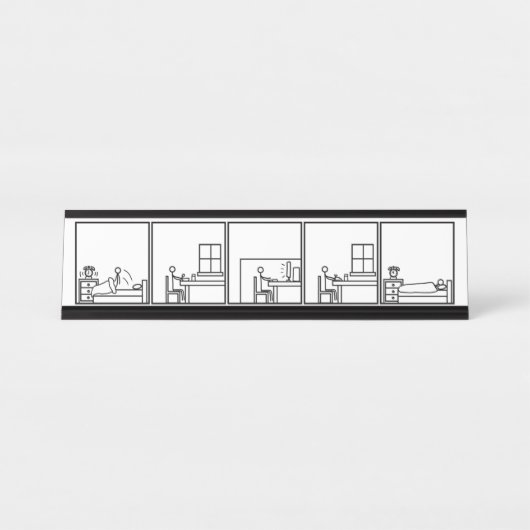 Kantoor werkdag bureau naambordje (Voorkant)