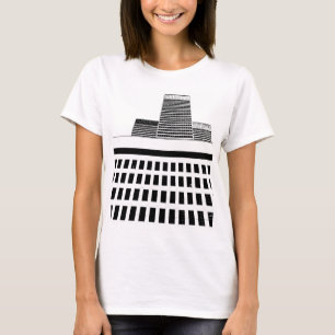 Kantoor Windows-patroon in zwart-wit T-shirt
