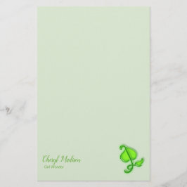Kantoorartikelen - 3D groene blad met naam Briefpapier