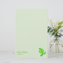 Kantoorartikelen - 3D groene blad met naam Briefpapier
