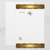 Kantoorartikelen Elegant Dier Goud Wit Elite Briefpapier (Voorkant / Achterkant)
