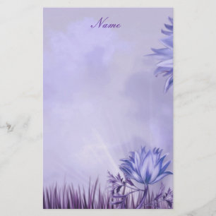 Kantoorartikelen Lila Mauve Bloem Briefpapier