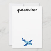 Kantoorartikelen met vliegtuig voor kinderen bedankkaart (Voorkant)