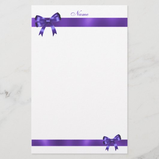 Kantoorartikelen Paarse Strik Lint Briefpapier (Voorkant)