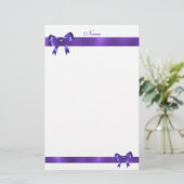 Kantoorartikelen Paarse Strik Lint Briefpapier (Staand voorkant)