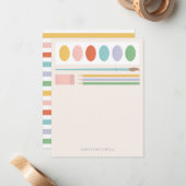 Kantoorartikelen voor kinderen notitiekaartje (Voorkant / Achterkant in situ)