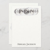 Kantoorbehoeften van de Vogels van de Maan van de Feestdagenkaart (Voorkant / Achterkant)