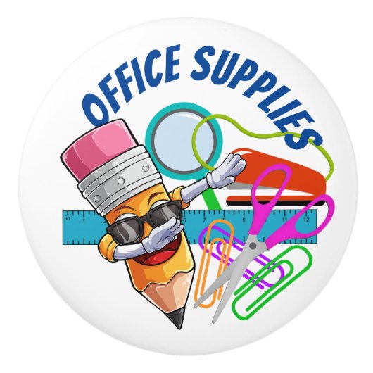 Kantoorbenodigdheden keramische knop (Voorkant)