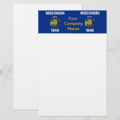 Kantoorbenodigdheden met de vlag van Wisconsin Briefpapier (Voorkant / Achterkant)