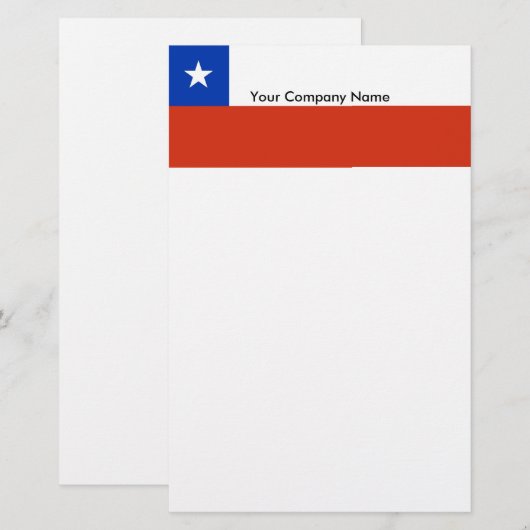 Kantoorbenodigdheden met vlag van Chili Briefpapier (Voorkant / Achterkant)