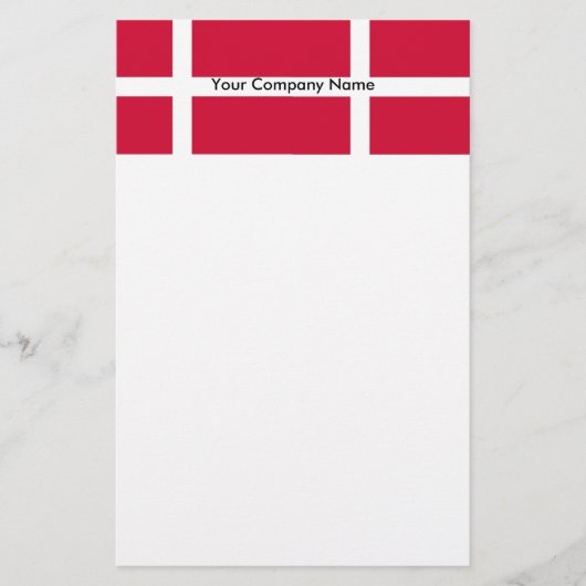 Kantoorbenodigdheden met vlag van Denemarken Briefpapier (Voorkant)