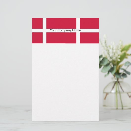 Kantoorbenodigdheden met vlag van Denemarken Briefpapier (Staand voorkant)