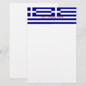 Kantoorbenodigdheden met vlag van Griekenland Briefpapier (Voorkant / Achterkant)