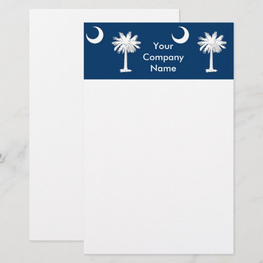 Kantoorbenodigdheden met vlag van South Carolina Briefpapier (Voorkant / Achterkant)