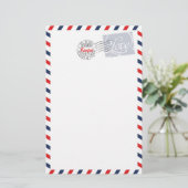 kantoorbenodigdheden van het Blue Postal Service C Briefpapier (Staand voorkant)