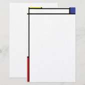 kantoorbenodigdheden van mondrian briefpapier (Voorkant / Achterkant)