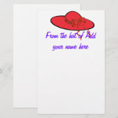 kantoorbenodigdheden van rood pet briefpapier (Voorkant / Achterkant)