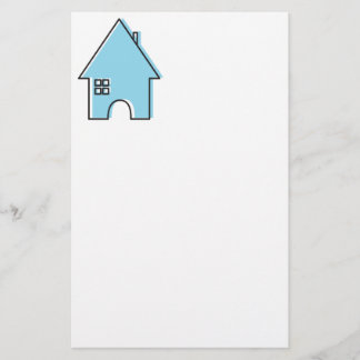 Kantoorbenodigdheden voor blauw huis briefpapier