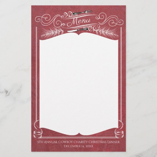 Kantoorbenodigdheden voor kerstfeestdagen met vork briefpapier (Voorkant)