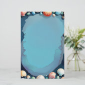 Kantoorbenodigdheden voor schelpen aan zee briefpapier (Staand voorkant)